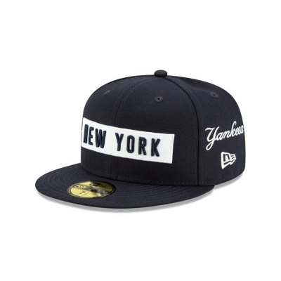 New York Yankees Gorra | New Era MLB Boxed Wordmark 59fifty Fitted Cap Mexico - Azules
